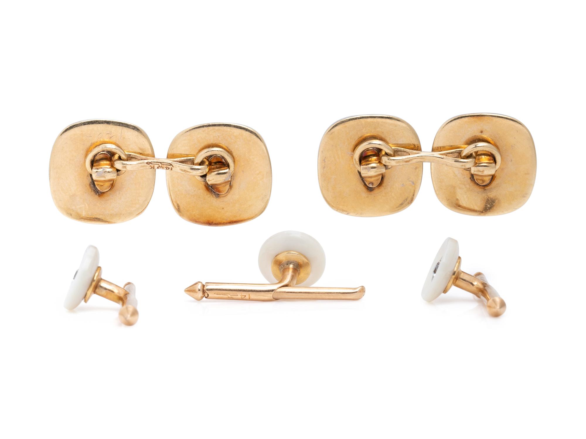 LARTER & SONS, MOTHER-OF-PEARL AND DIAMOND DRESS SET