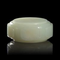 A Chinese White Jade Snuff Bottle, Qianlong Mark