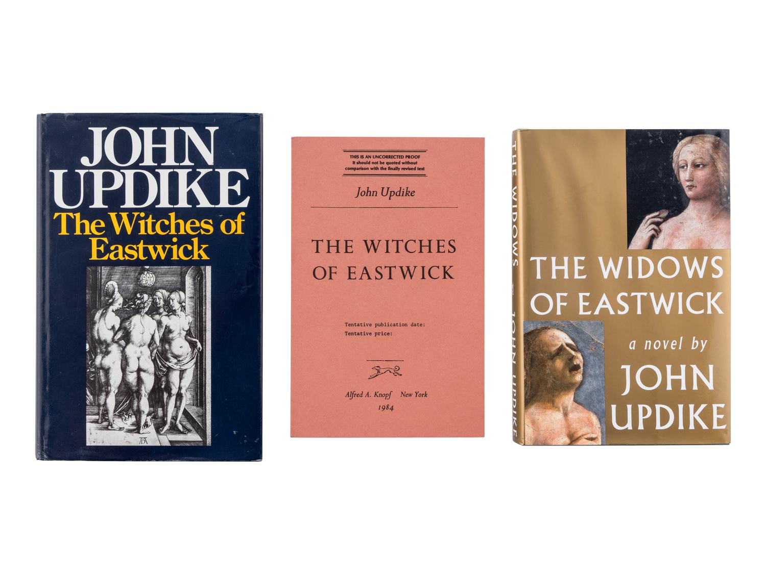 UPDIKE, John (1932-2009). The Witches of Eastwick . Barnstable, MA: Crane’s Duplicating Service, for: New York: Alfred A. Knopf, 1984.