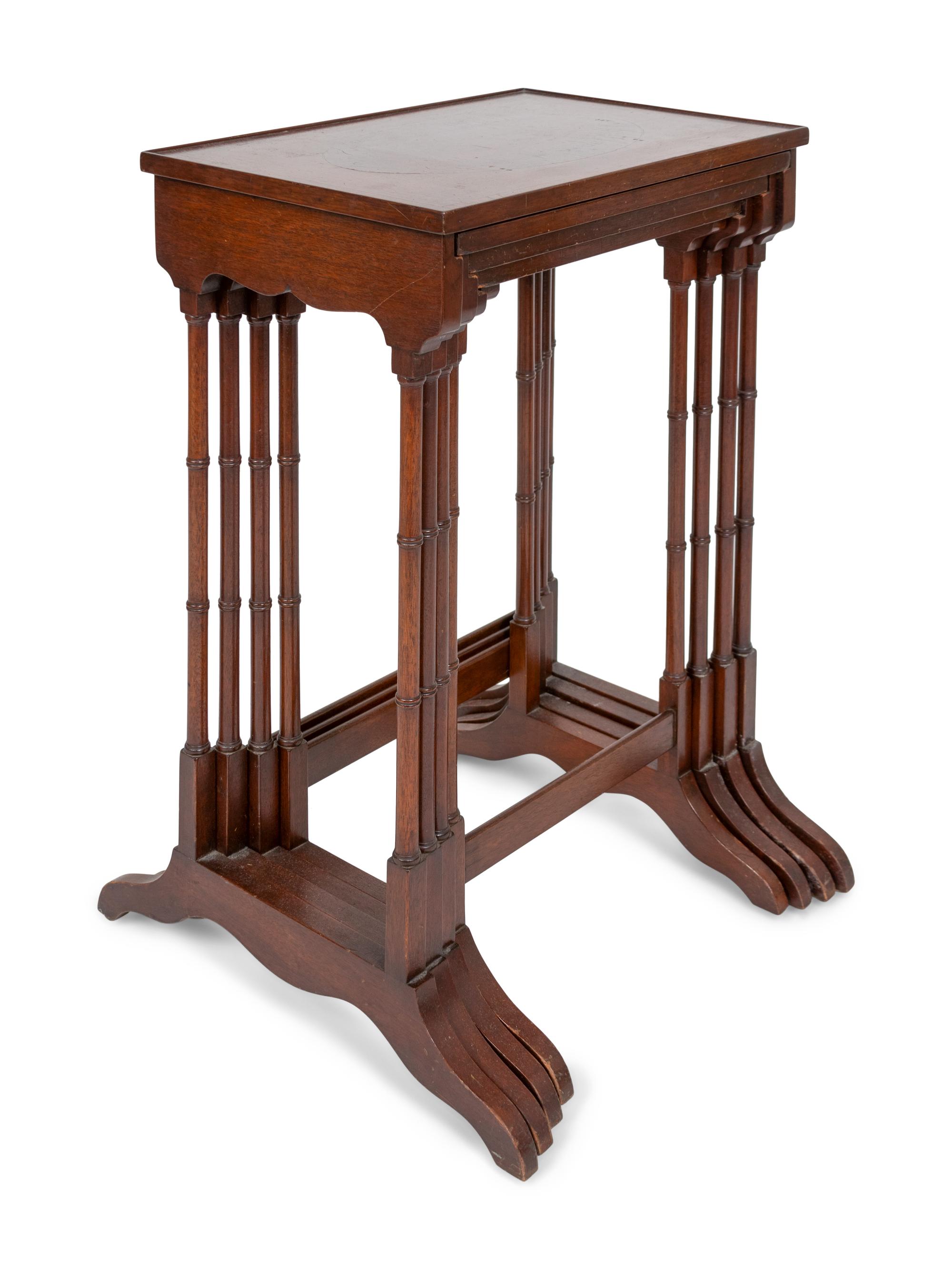 A Set of Four Regency Style Mahogany Nesting Tables