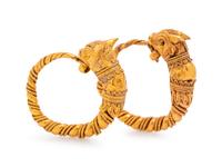 Antique, High Karat Gold Hoop Earrings