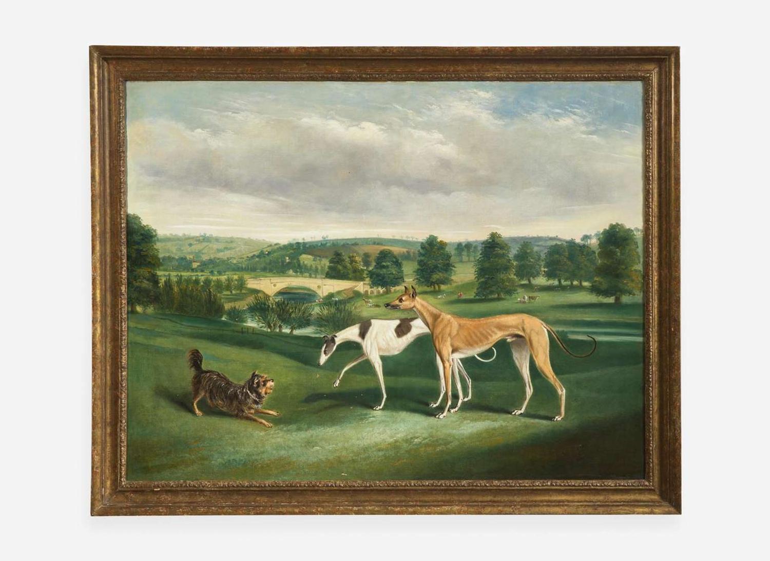 John Charles Maggs (British 1819-1895) - Terrier and Greyhounds
