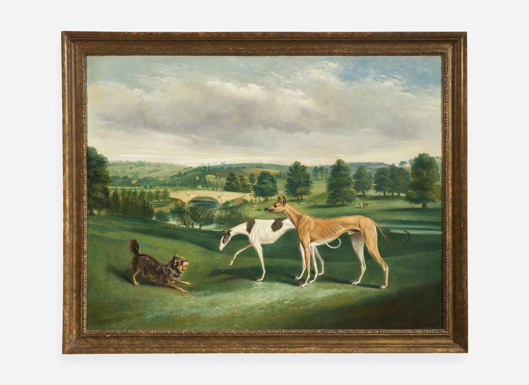 John Charles Maggs (British 1819-1895) - Terrier and Greyhounds