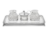 An American Silver and Cut Glass Encrier