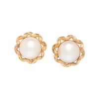 YELLOW GOLD AND MABÉ PEARL CLIP EARRINGS