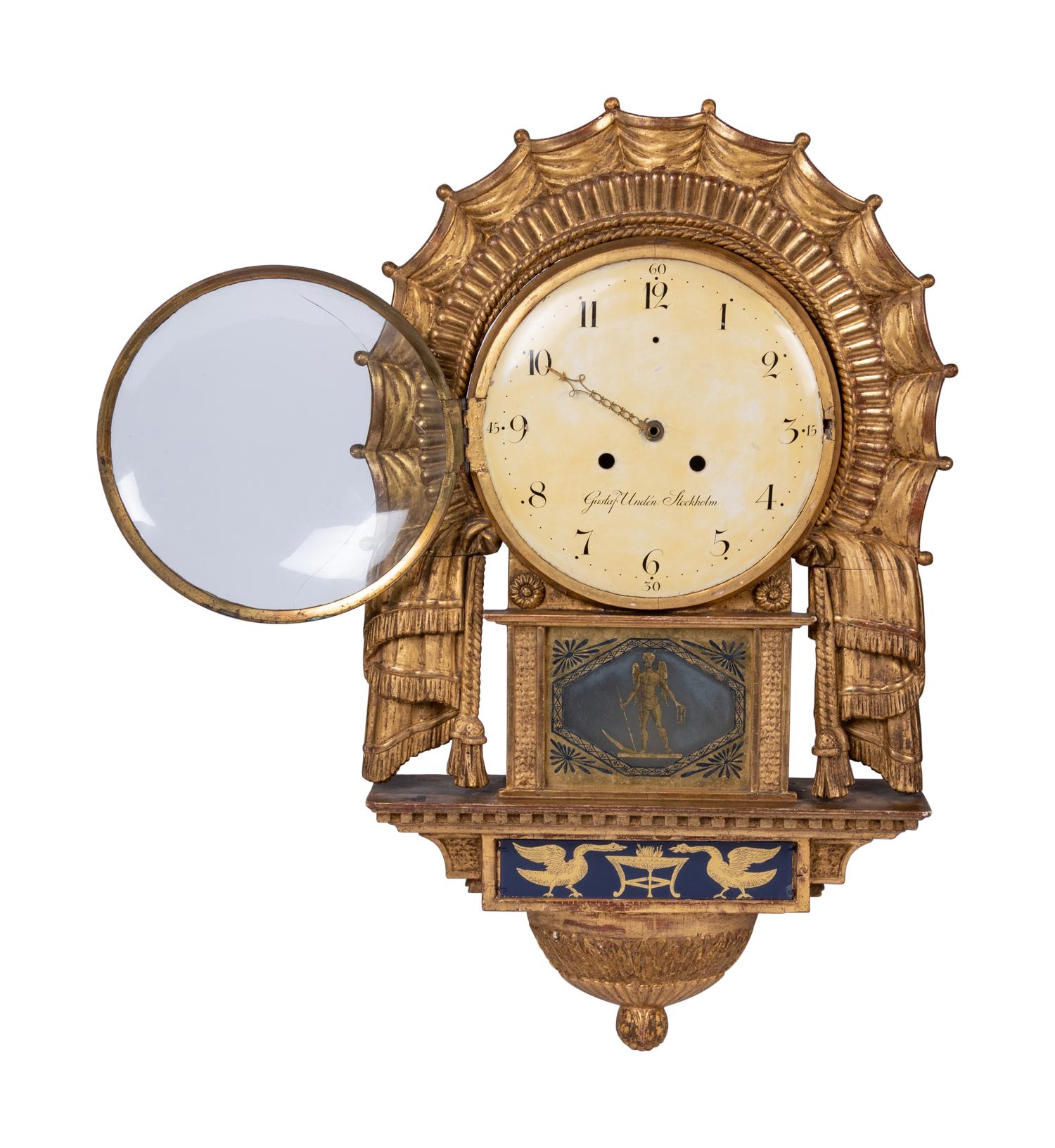 A Swedish Giltwood Wall Clock