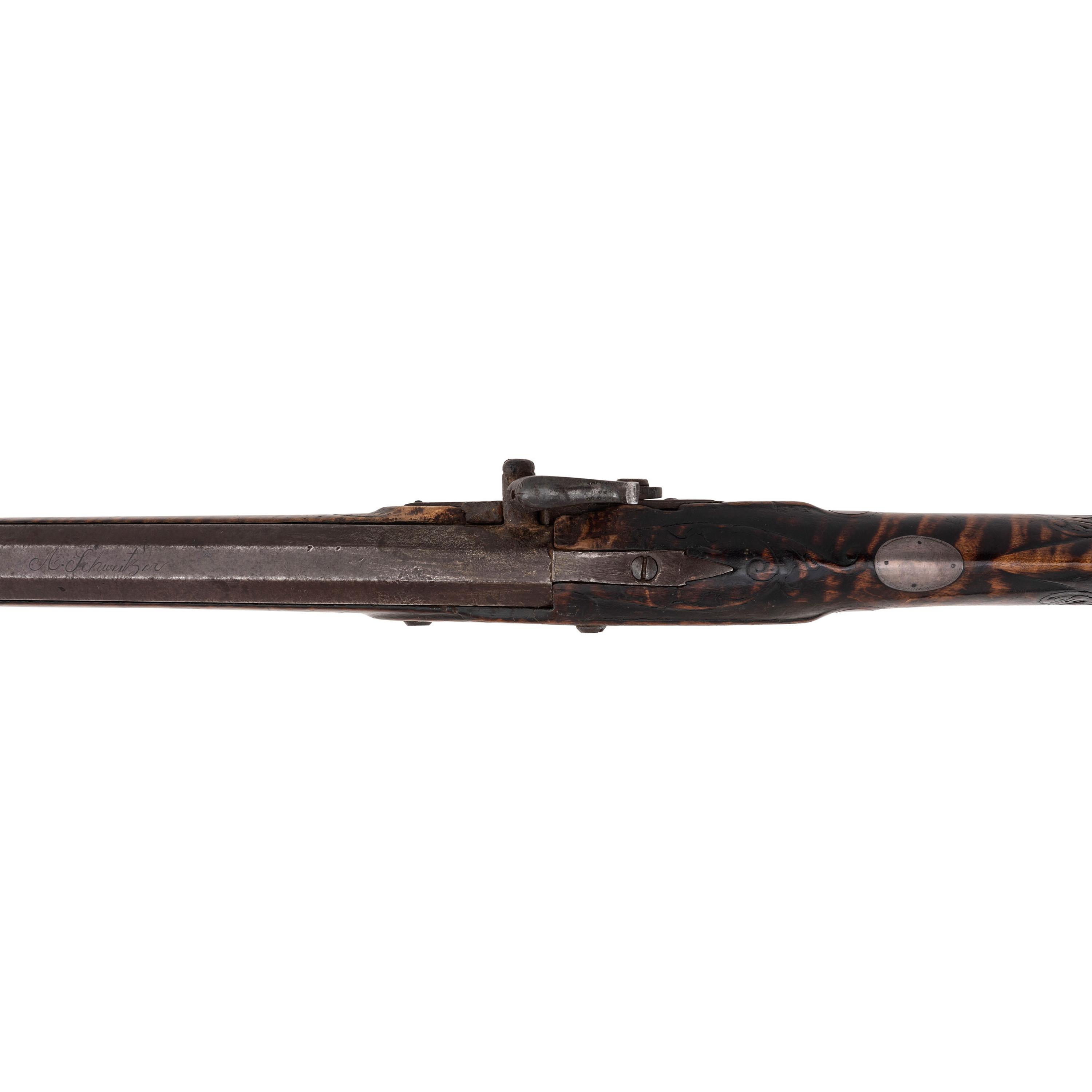Relief Carved Percussion Altered Longrifle by Abraham Schweitzer