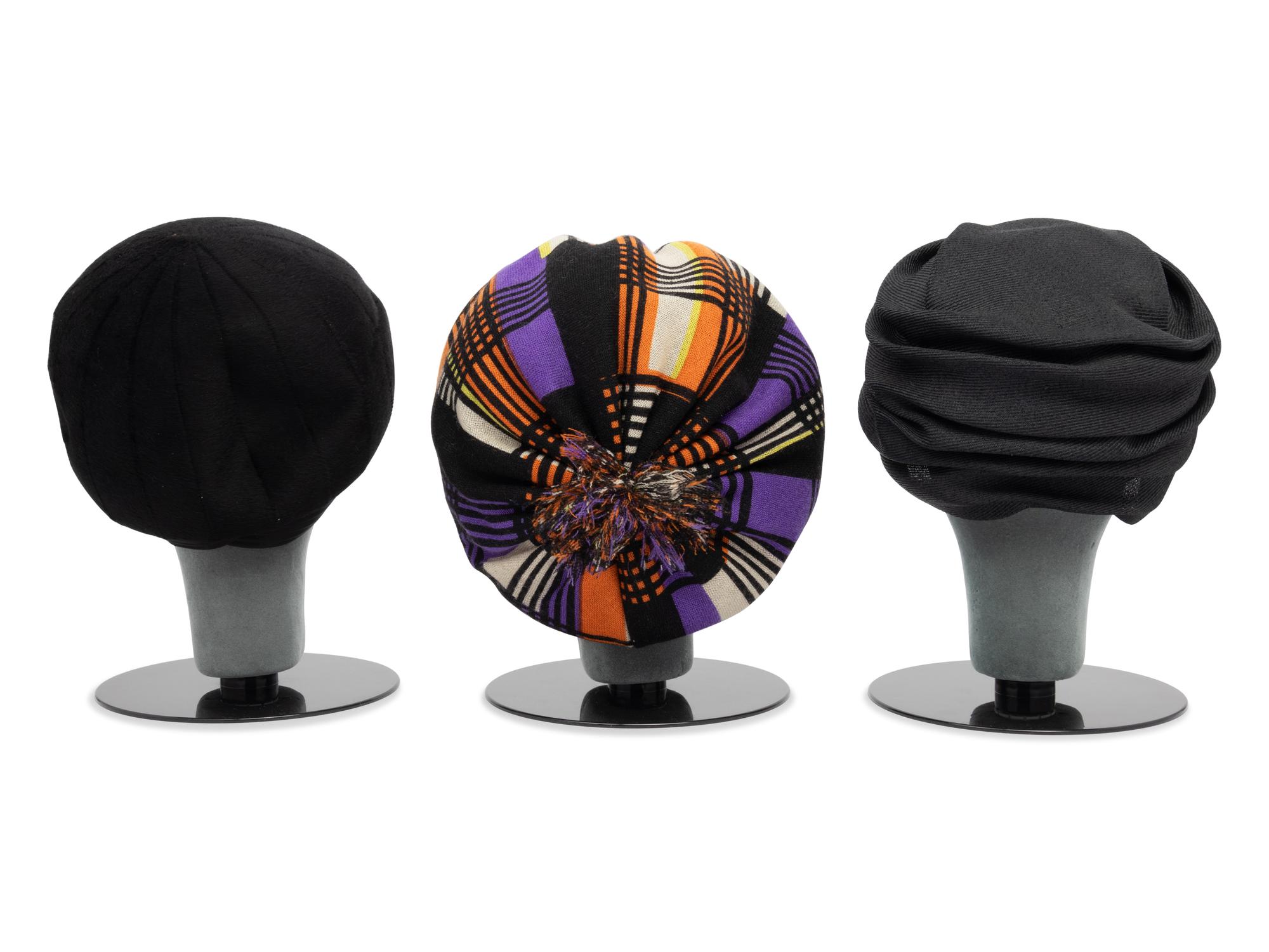 Three Designer Hats: Two Yves Saint Laurent, One Christian Dior, 1960s