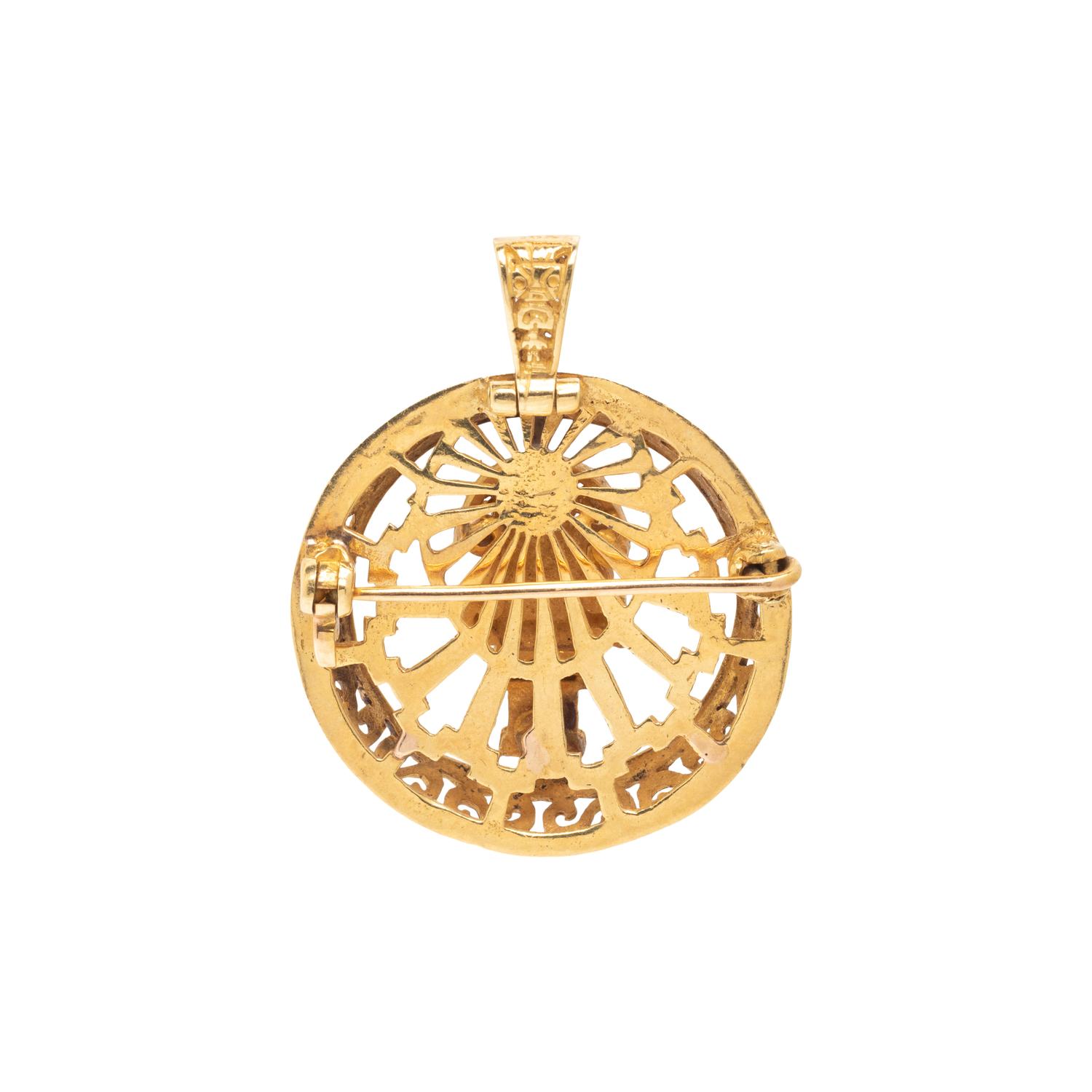 YELLOW GOLD PENDANT/BROOCH
