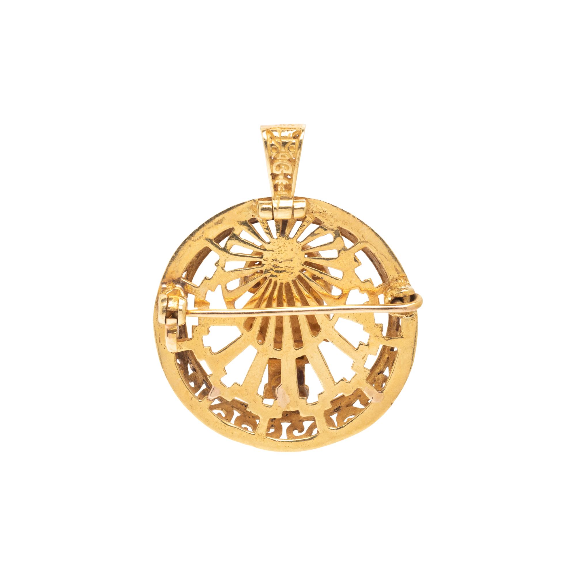 YELLOW GOLD PENDANT/BROOCH
