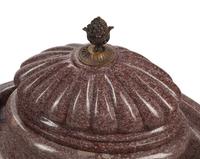 A Pair of Unusual Gilt Bronze Mounted Carved Marble Ornamental Urns