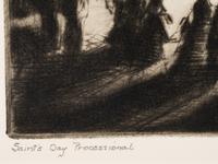 A group of three prints ( Corn Husking - Taos Pueblo; Saint's Day Processional; Gift Bearing at Dawn)