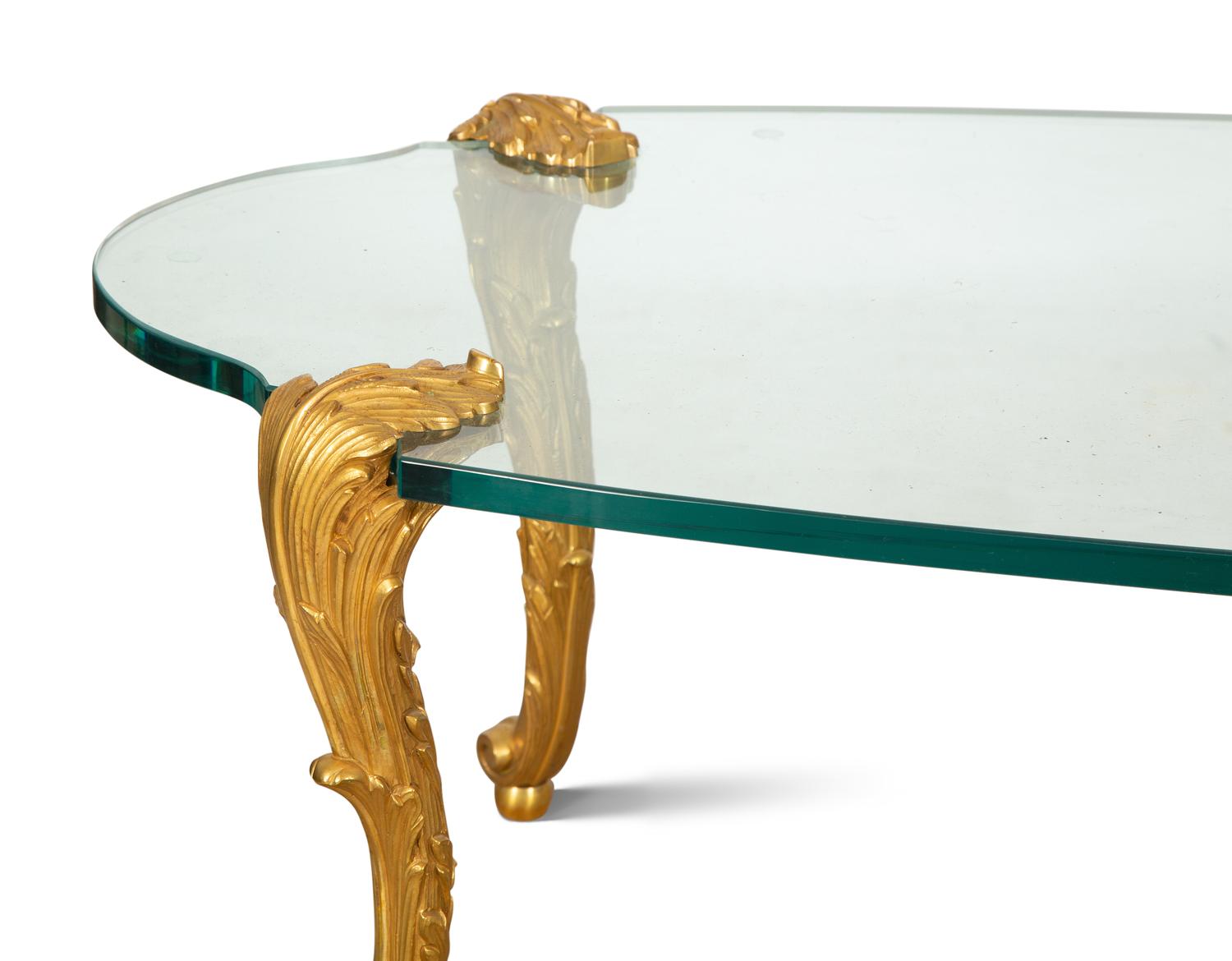 A P.E. Guerin Gilt Bronze and Glass Low Table