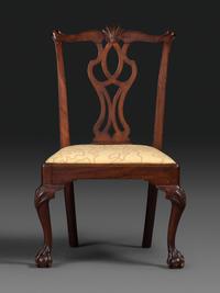 A Chippendale Shell Carved Walnut Claw-and-Ball Foot Side Chair
