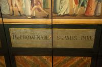 A George III Four-Panel Painted Canvas Screen — 19th Century
