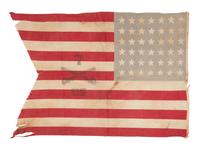 [FLAGS]. 42-Star 7th Cavalry Regiment parade Guidon. Ca 1889-1891.