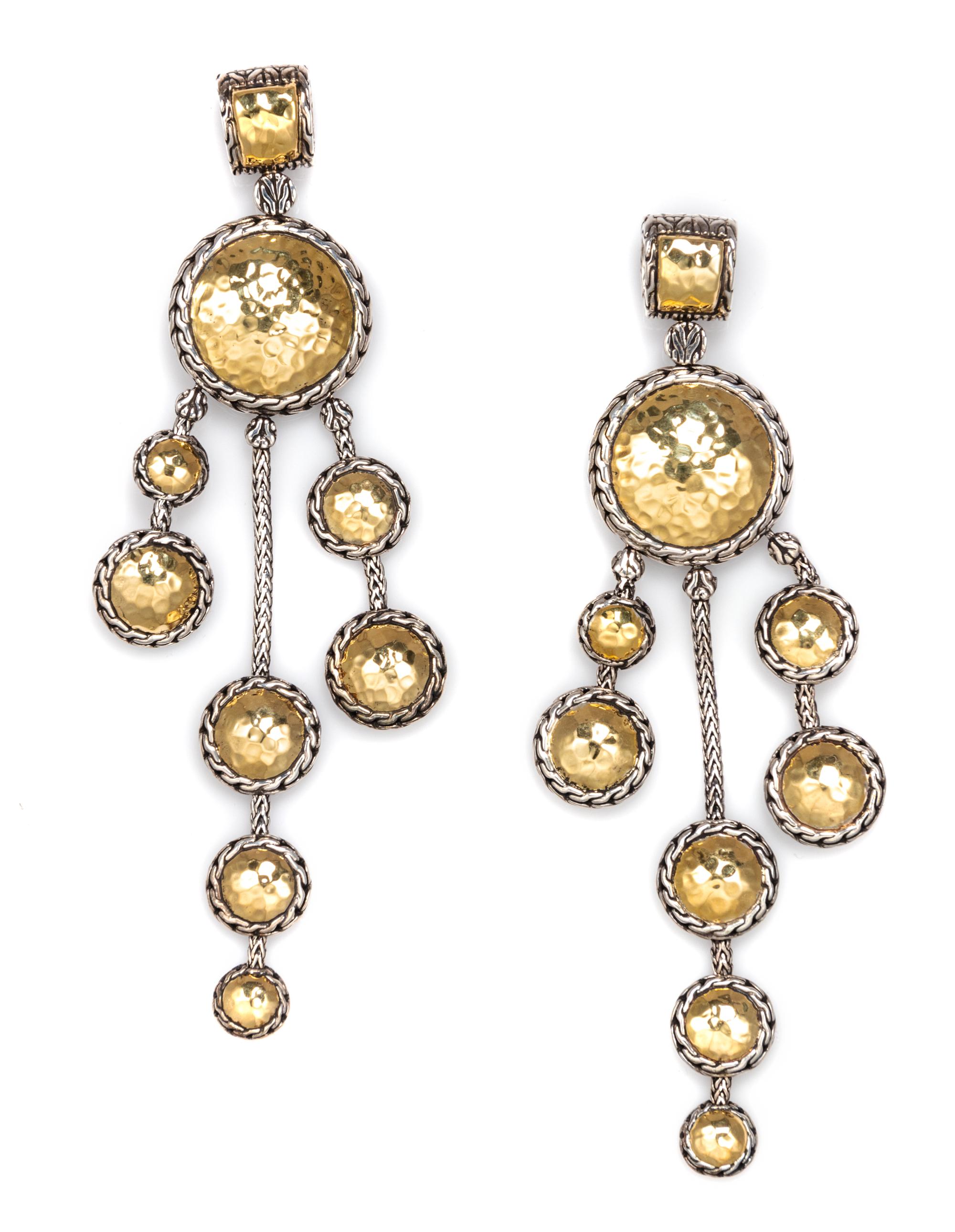 A Pair of Sterling Silver and 22 Karat Yellow Gold 'Palu' Enhancer/Pendants, John Hardy, 48.50 dwts.