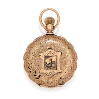 ELGIN, 14K YELLOW GOLD HUNTER CASE POCKET WATCH