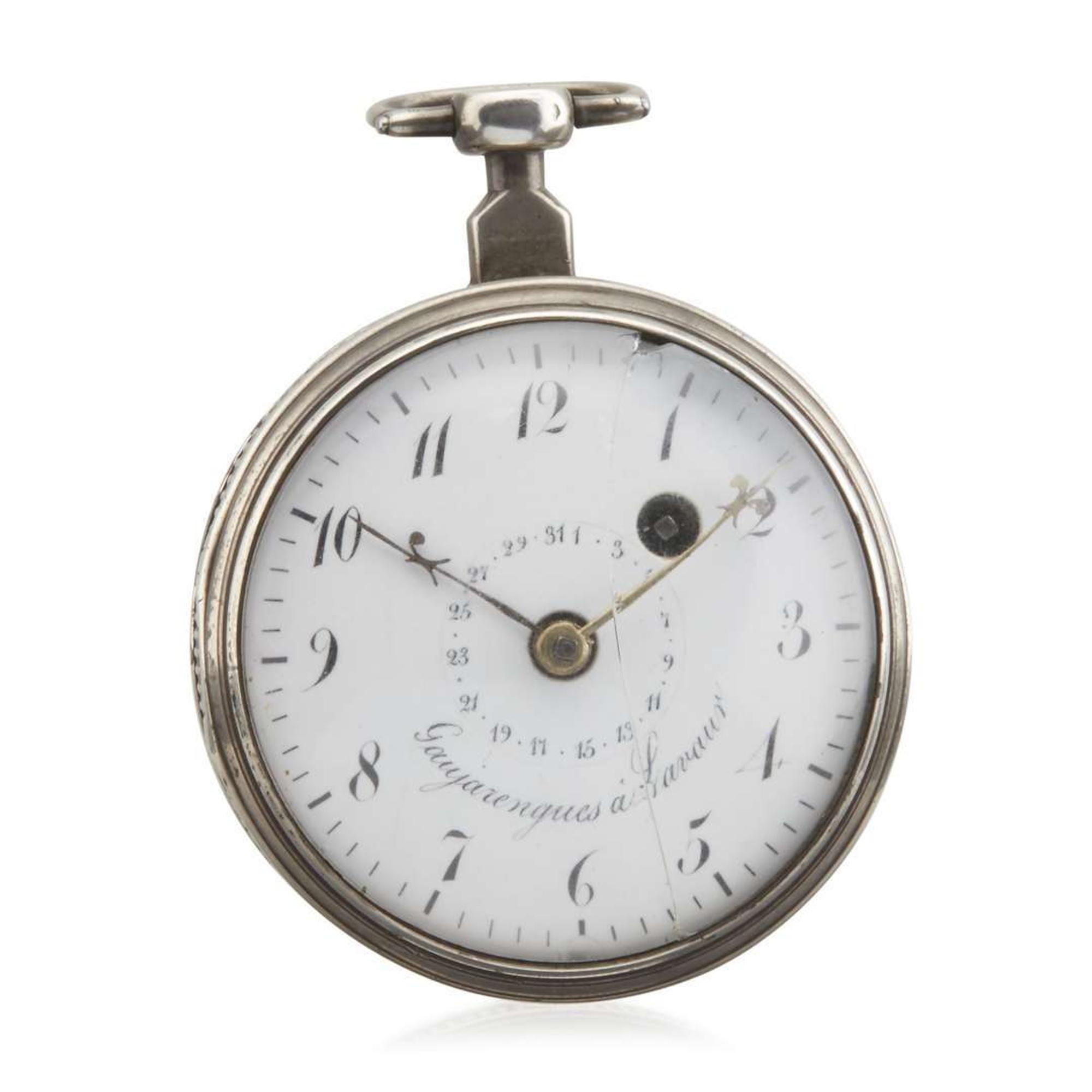 French silver key-wind open face pocket watch Gaiyarenques a Lavaur, first half 19th century
