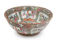 A Large Collection of 128 Export Rose Medallion Porcelain Wares