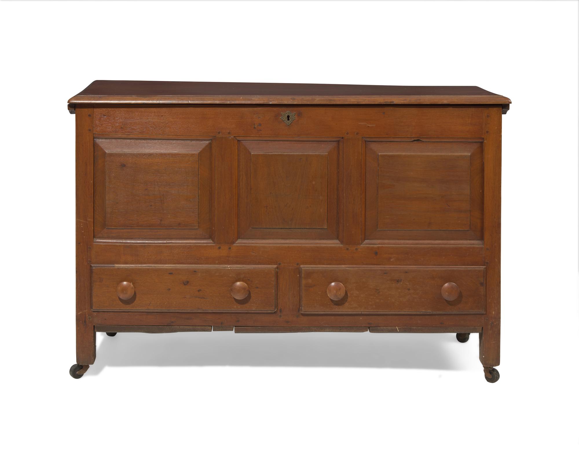 A Queen Anne walnut blanket chest, Philadelphia, PA, circa 1720