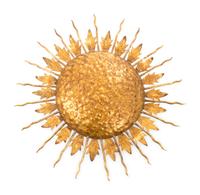 A Gilt Metal Sunflower Ceiling Fixture