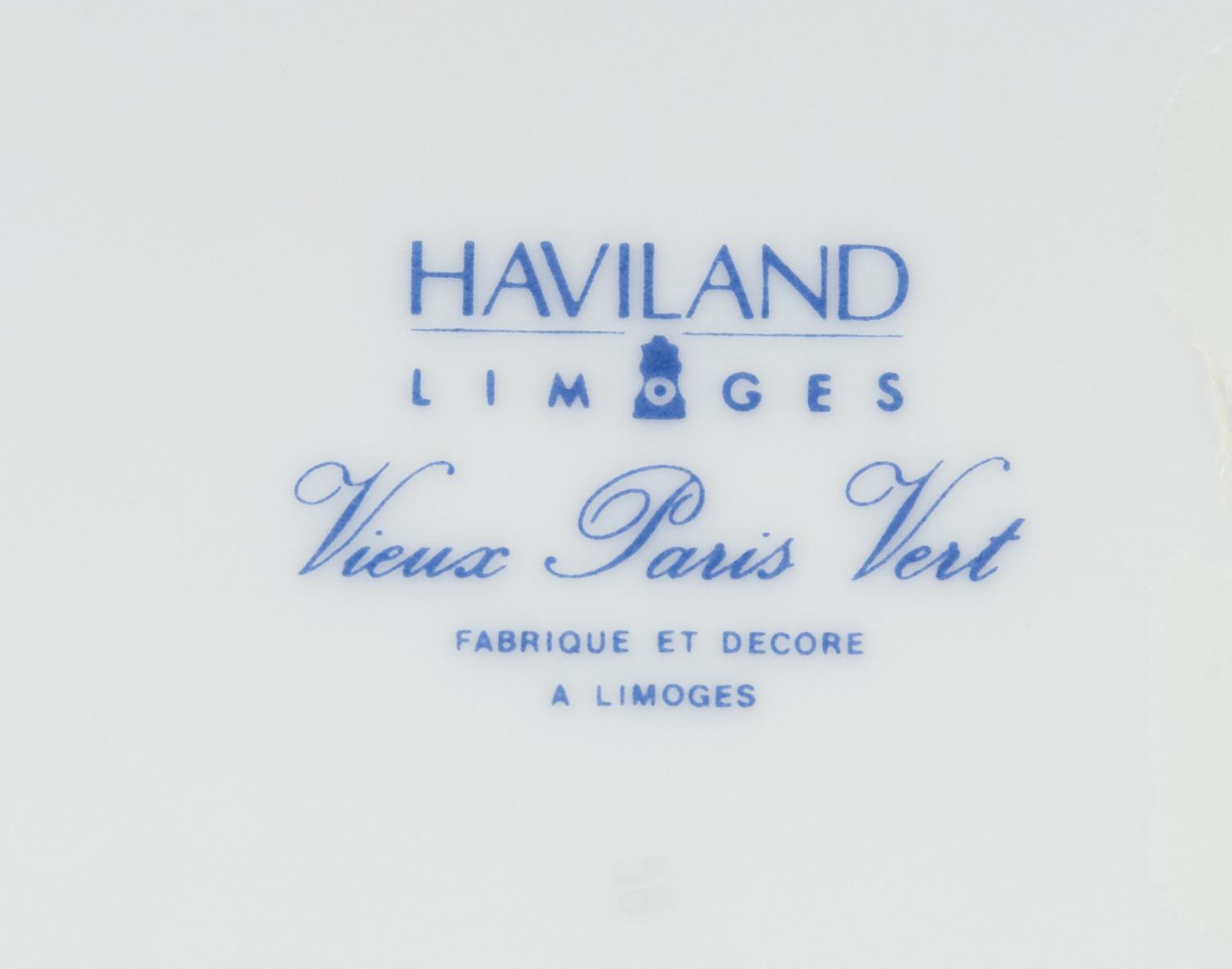 A Limoges Vieux Paris Vert Porcelain Dinner Service