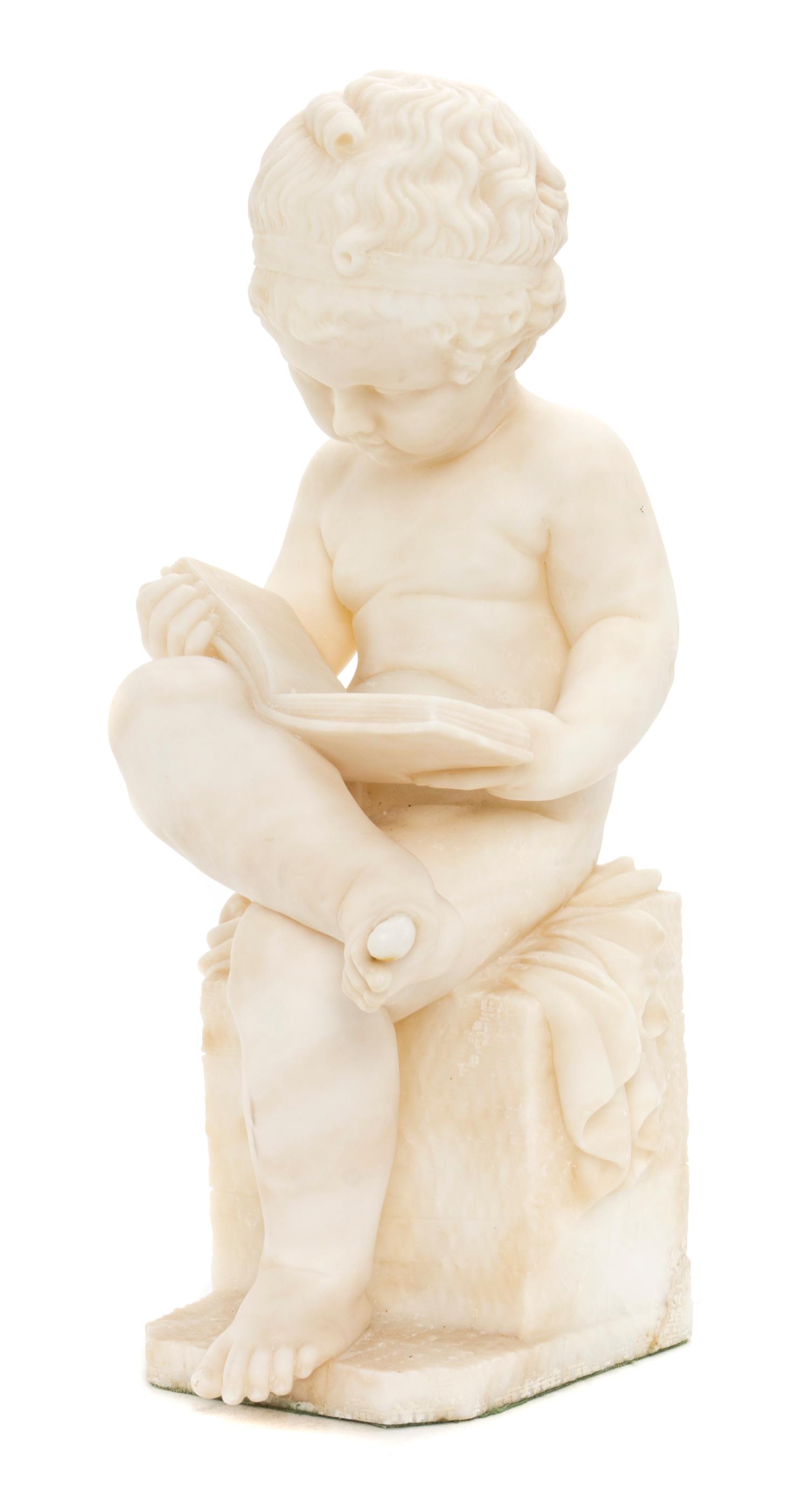 An Italian Carved Alabaster Figure, Height 16 3/4 inches.