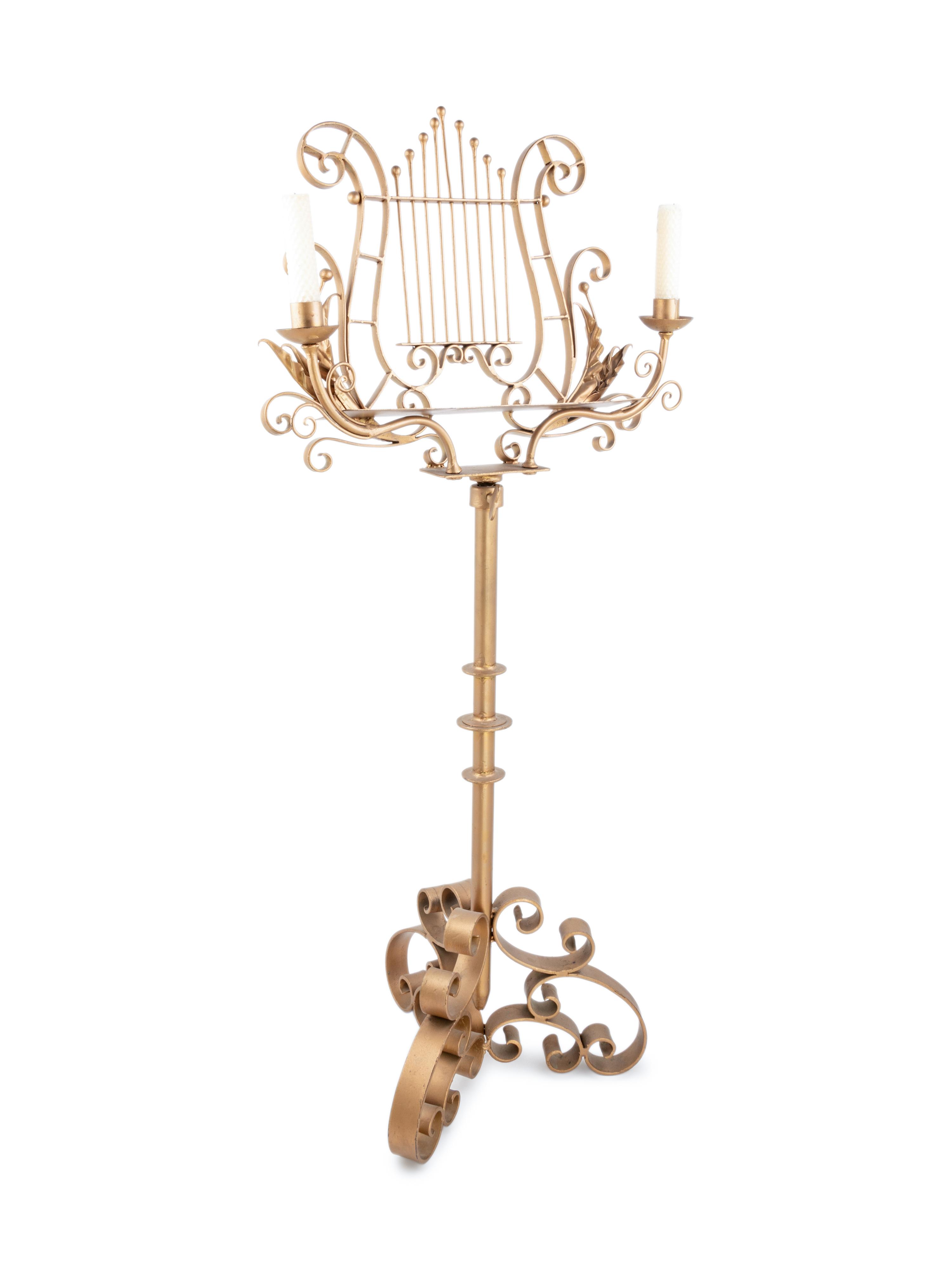 A Gilt Metal Music Stand