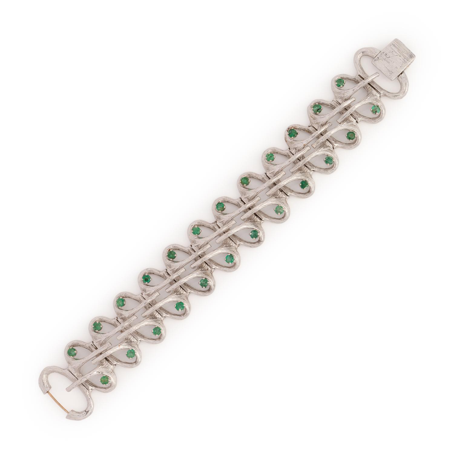 WHITE GOLD AND EMERALD BRACELET