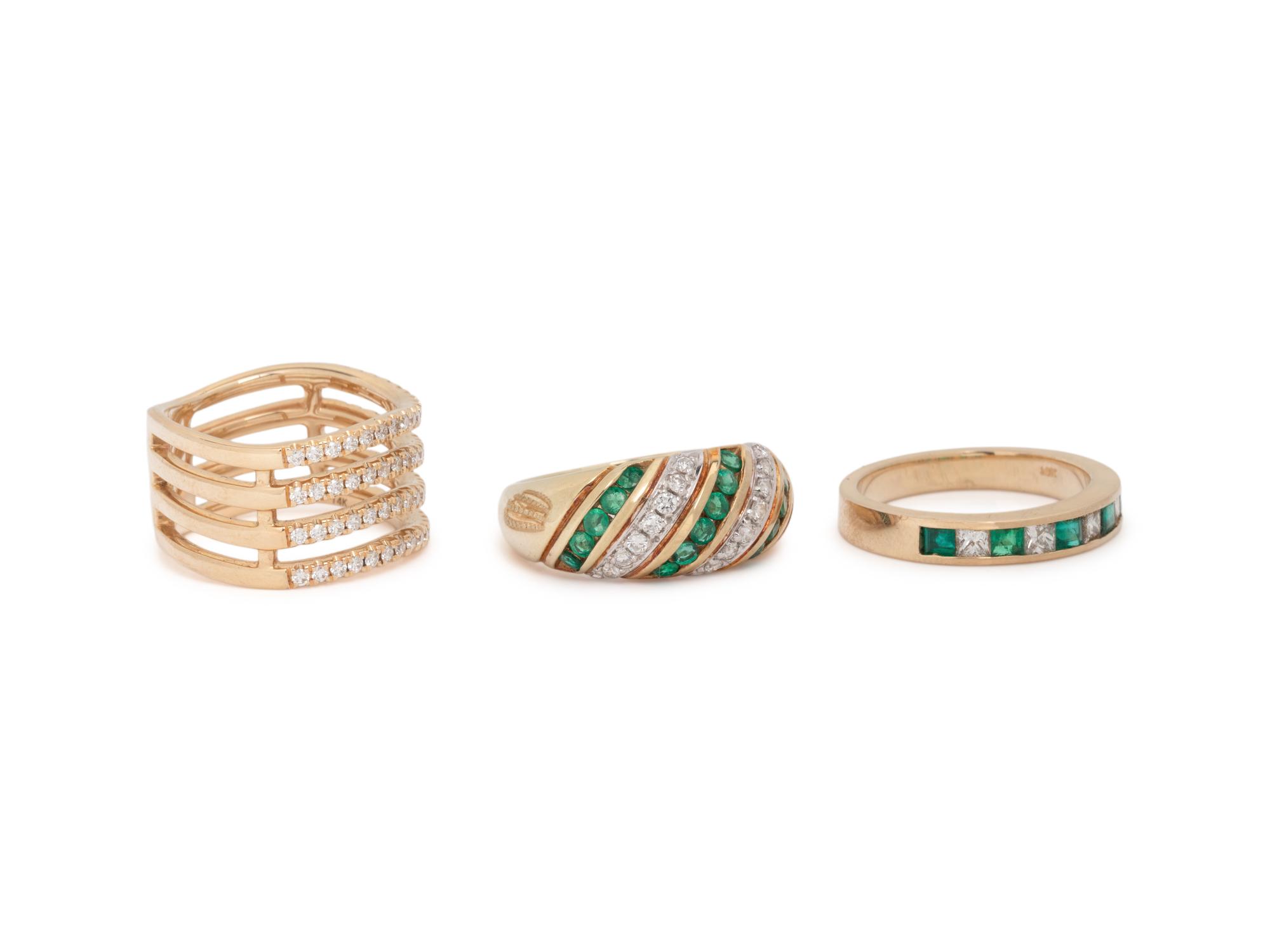 COLLECTION OF YELLOW GOLD AND GEMSTONE RINGS