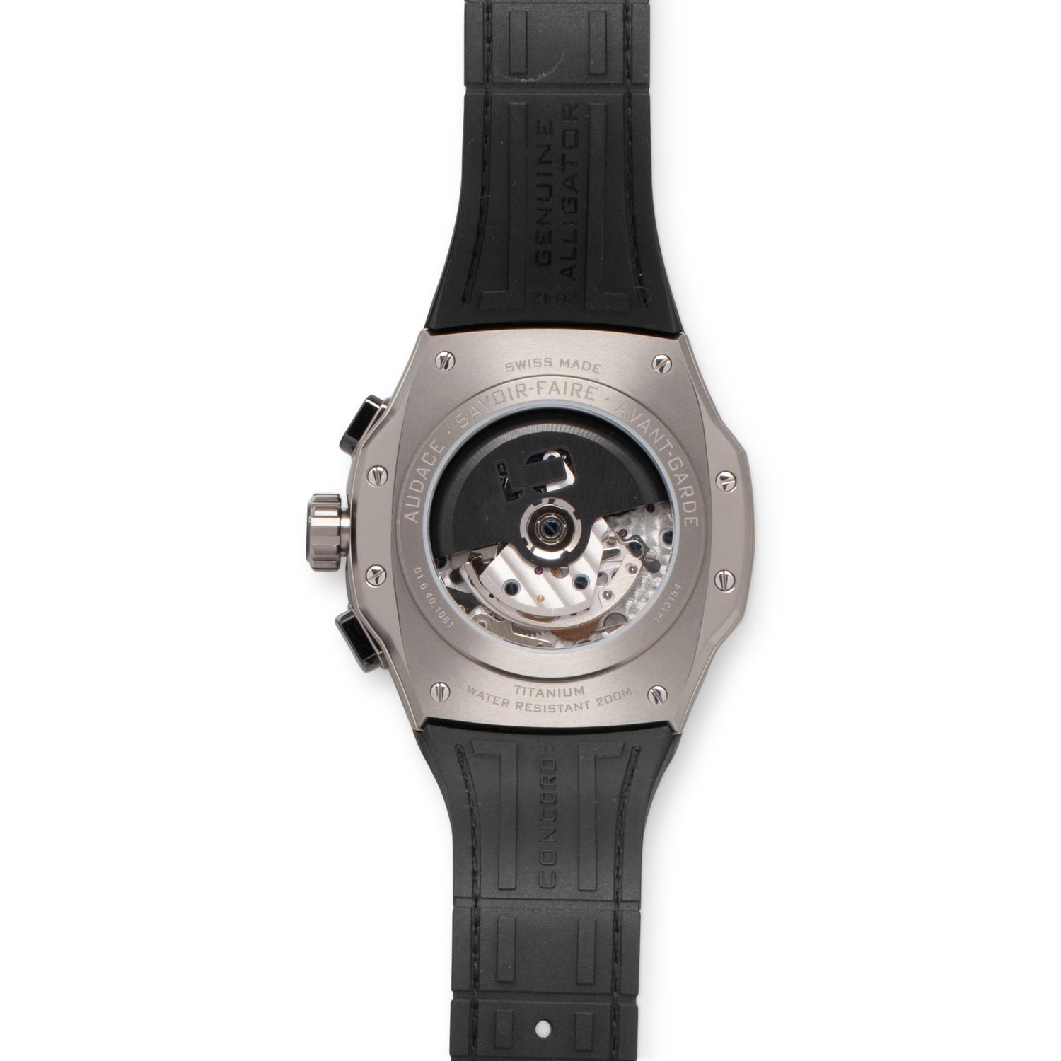 CONCORD, REF. 01.6.40.1081 TITANIUM AND CERAMIC 'C1' CHRONOGRAPH WATCH
