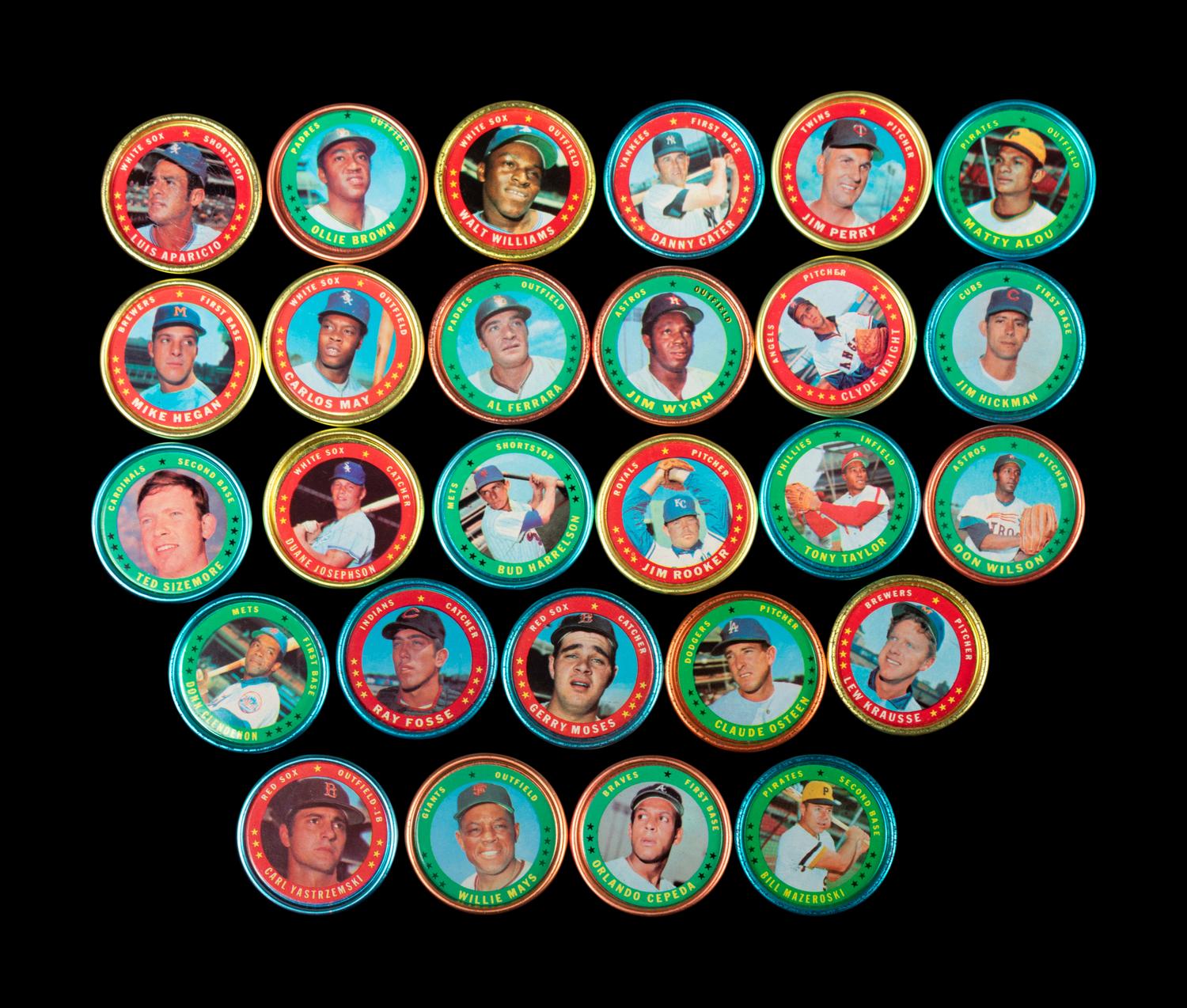 A Group of Over 1,000 Early 1970s Topps Baseball Cards, Coins and Posters Including Multiple Hall of Famers and Stars,
