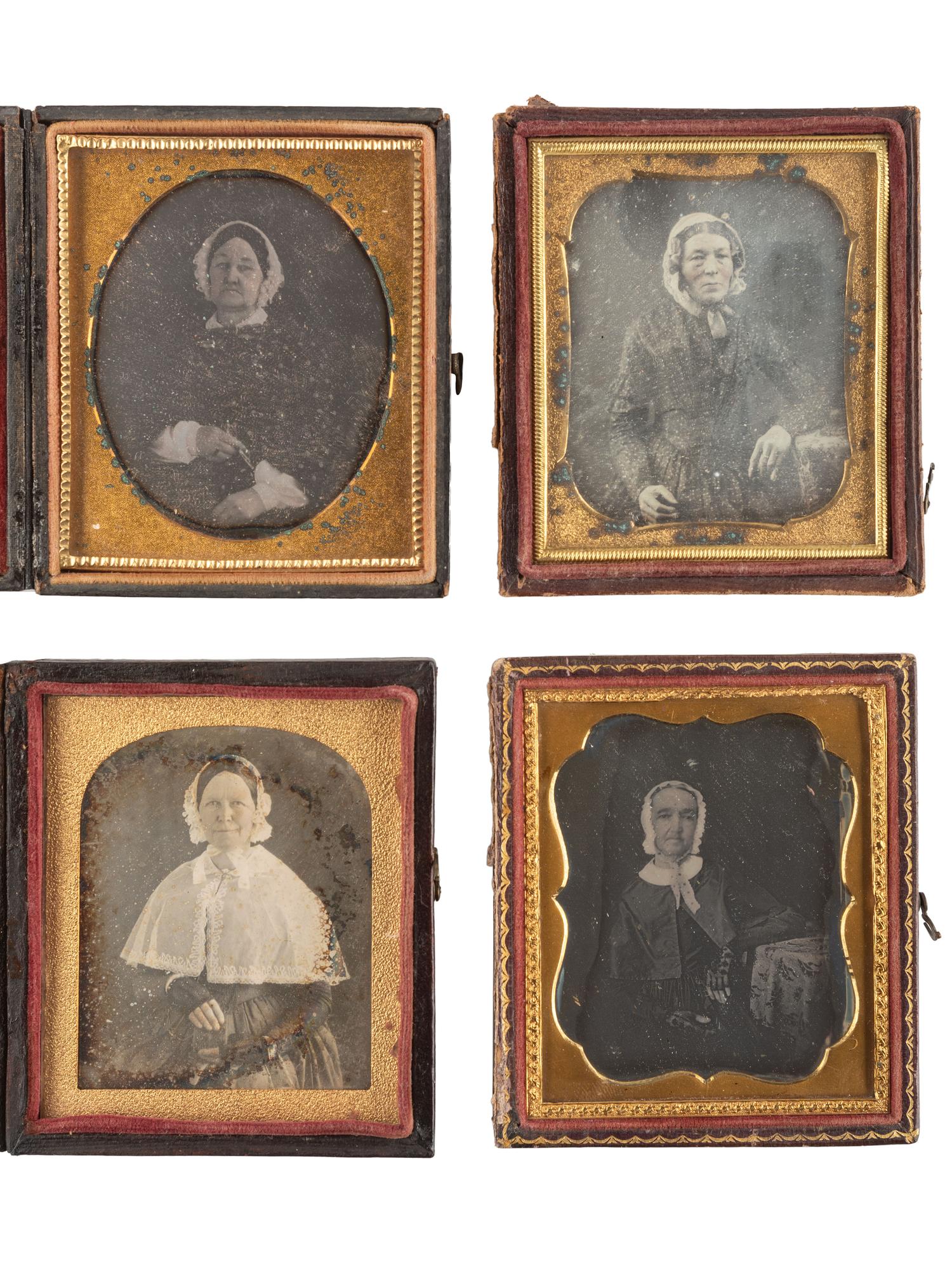 [EARLY PHOTOGRAPHY]. 26 sixth plate daguerreotype portraits of middle aged and older women wearing bonnets.