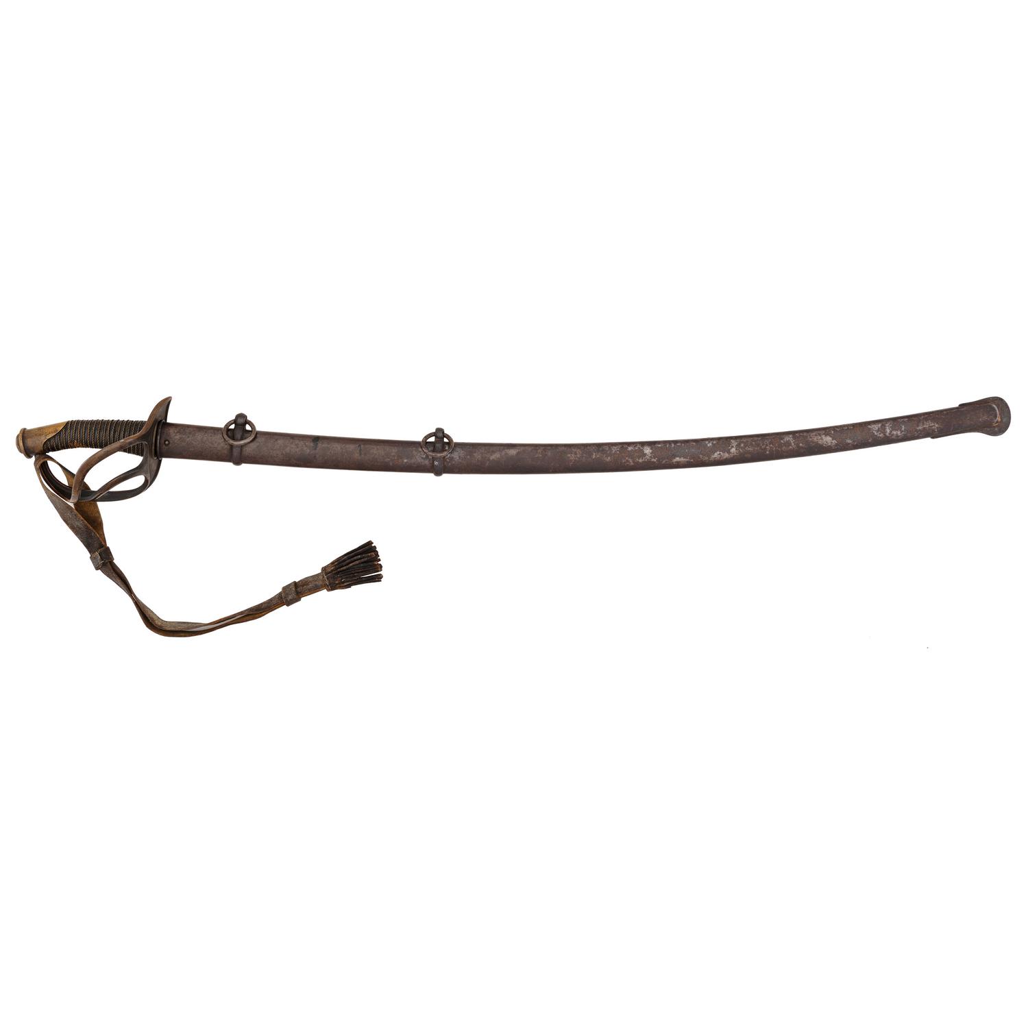 A group of 14 items identified to Captain William L. Curry, Company K, 1st Ohio Volunteer Cavalry, incl. inscribed Model 1840 US Army regulation cavalry saber, belt plate, spurs, and tintype.