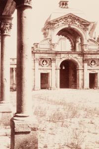 A group of three photographs ( Vigne, 1910 or earlier; Porte, avenue de Paris (Versailles) , 1922; Fontainebleau, cour ovale , 1903)