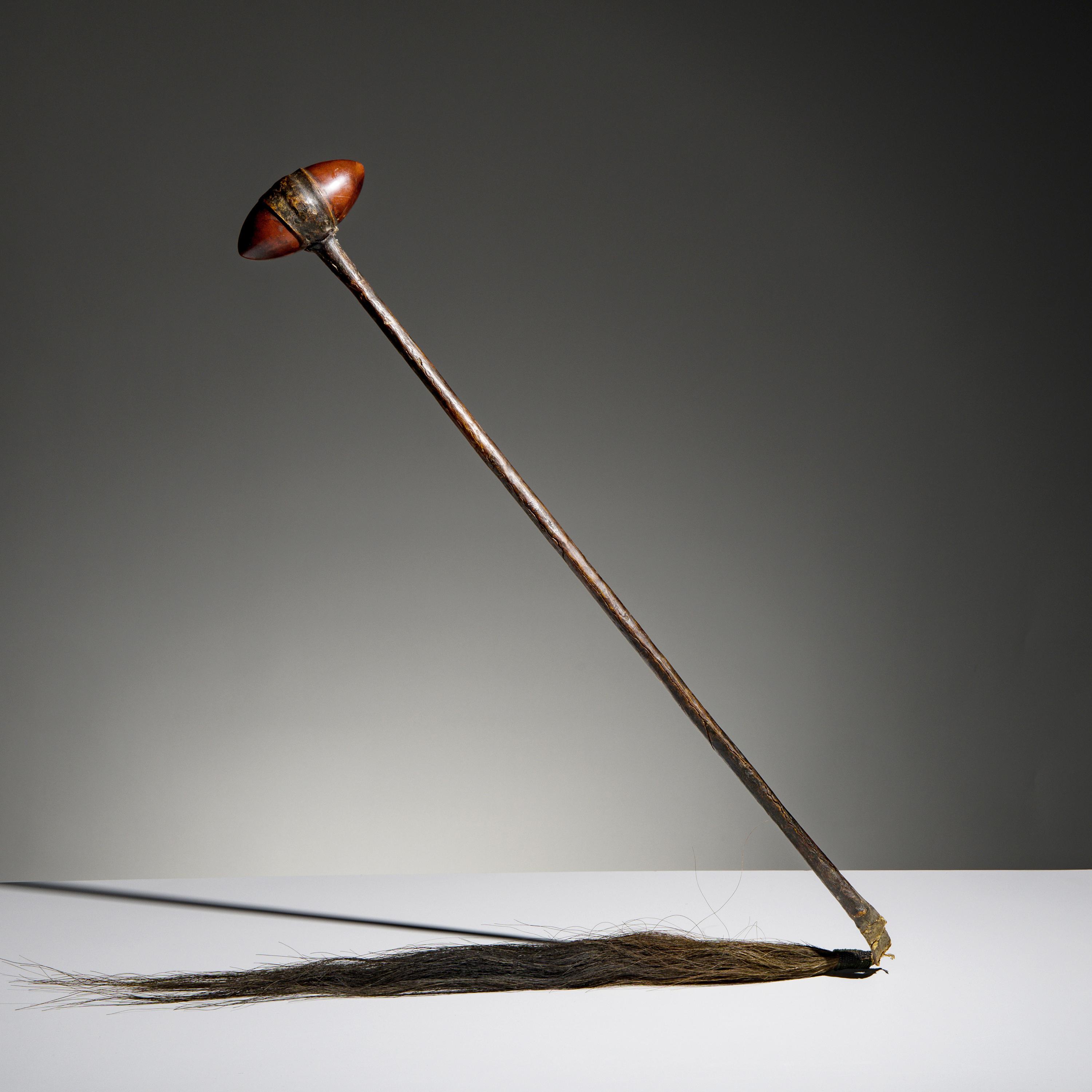 Northern Plains Stone Club, with Beaded Horsehair Drop