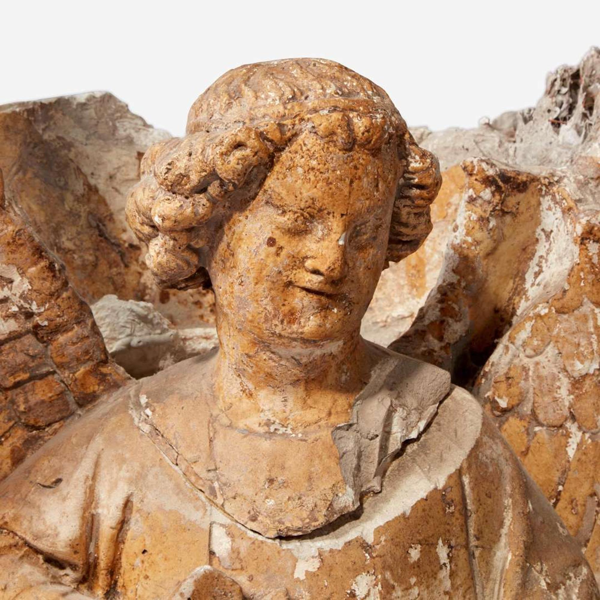 An Architectural Plaster Relief Fragment of an Angel