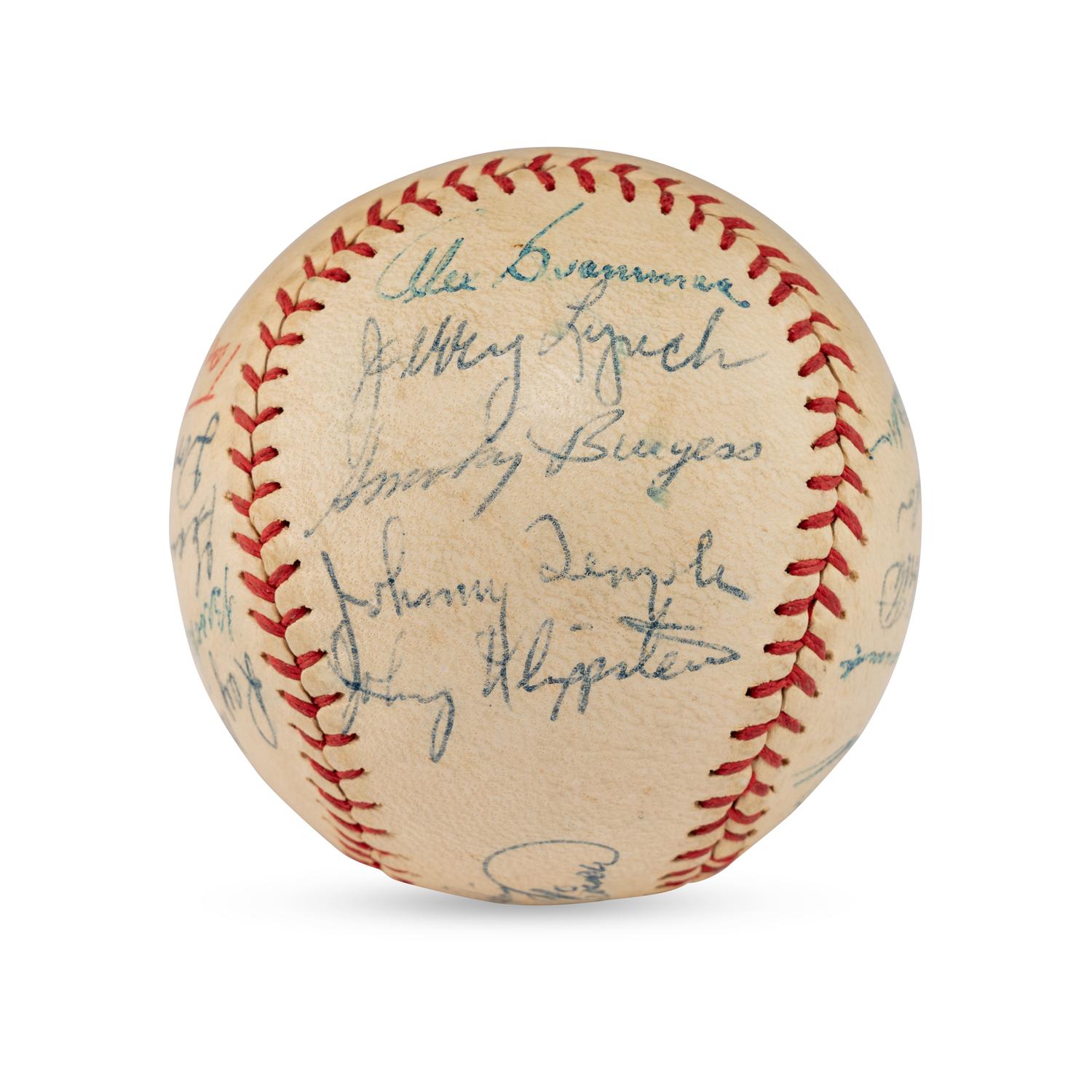 A 1957 Cincinnati Reds Team Signed Autograph Baseball Including Early Career Frank Robinson Signature