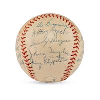 A 1957 Cincinnati Reds Team Signed Autograph Baseball Including Early Career Frank Robinson Signature