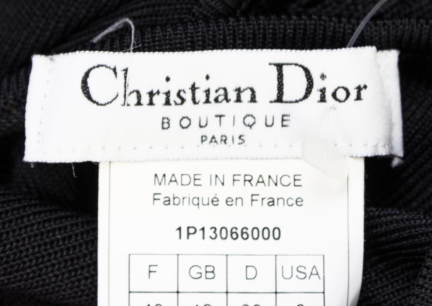 A Christian Dior Black Gown, Size 8.