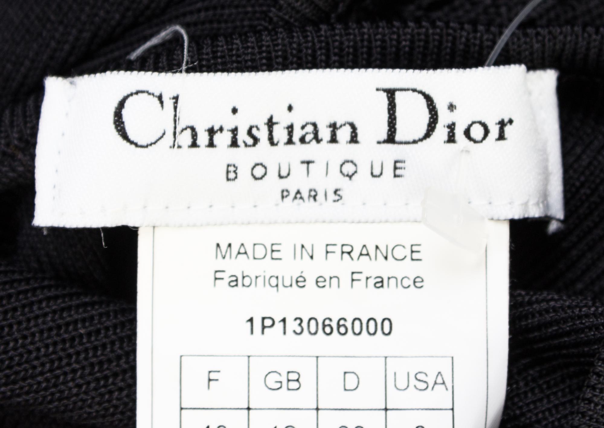 A Christian Dior Black Gown, Size 8.