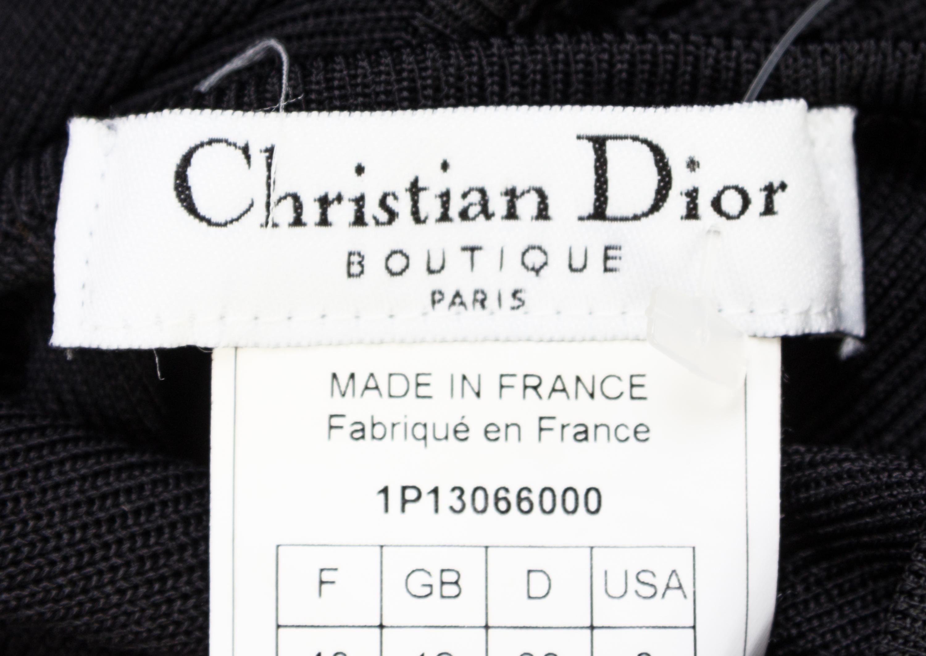A Christian Dior Black Gown, Size 8.