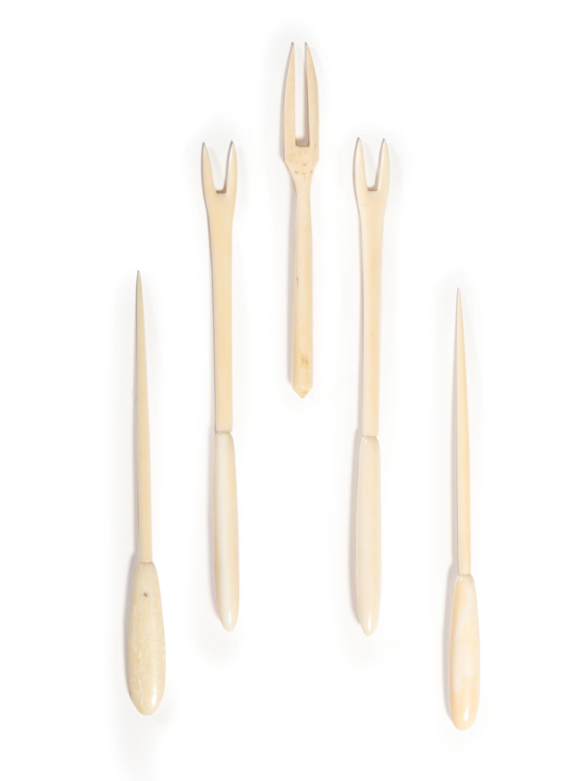 Alaskan Native Carved Pickle Forks and Toothpicks