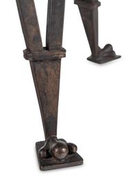 An Oak and Cast Iron Center Table