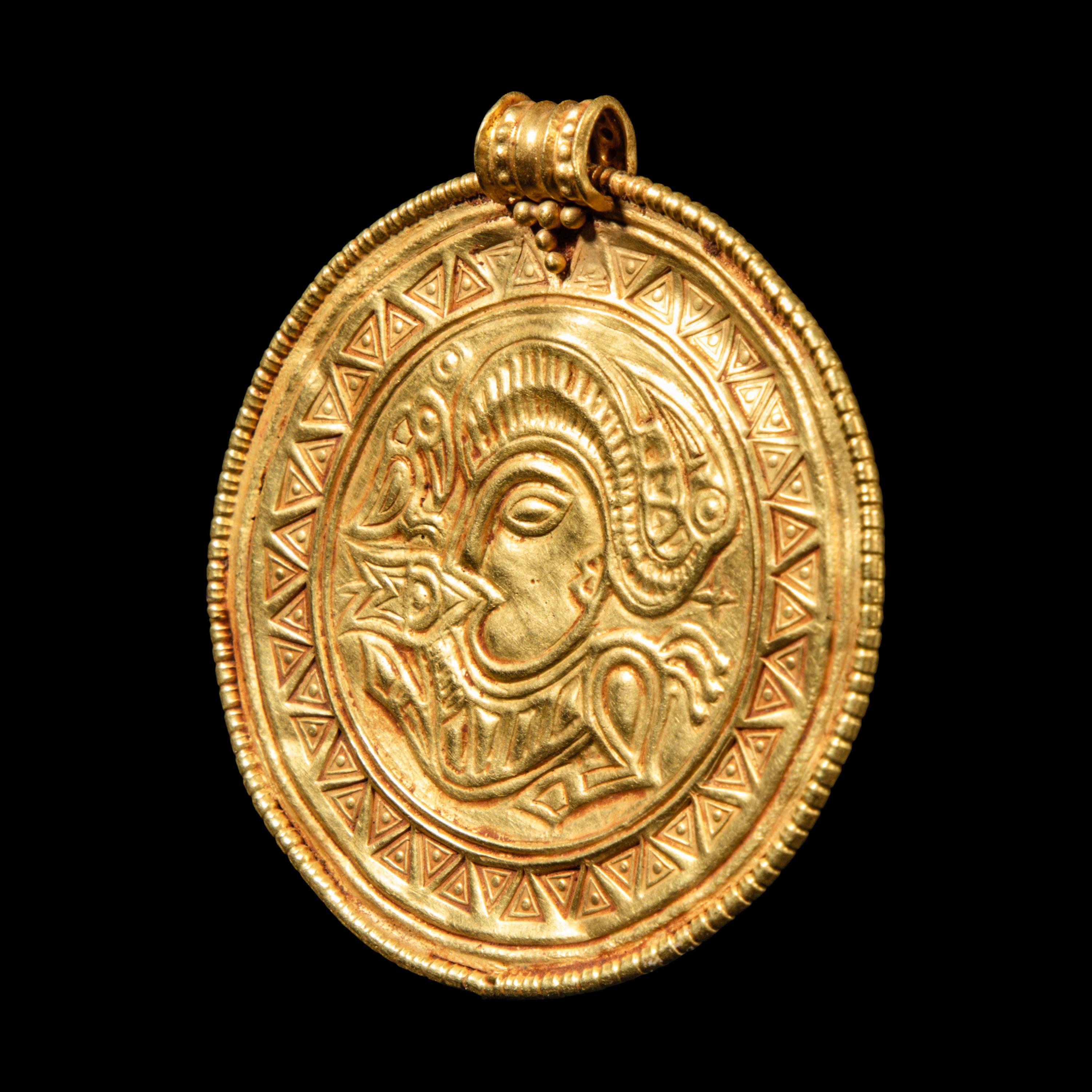 A Nordic Gold Bracteate Pendant