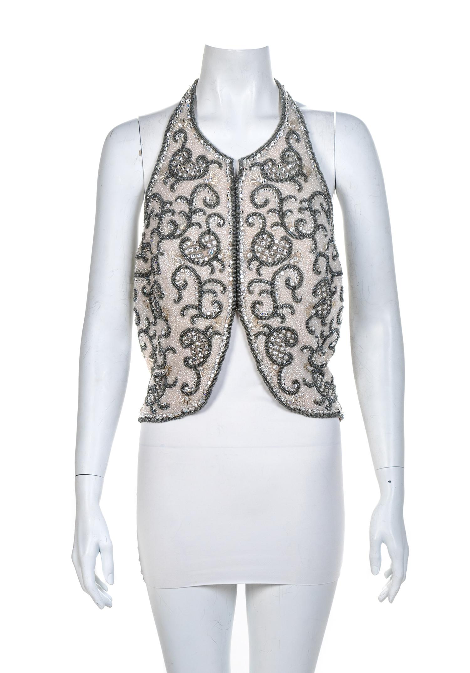Two Beaded Tops: Badgley Mischka and J&M Costumers Hollywood, 1990-2000s No size label
