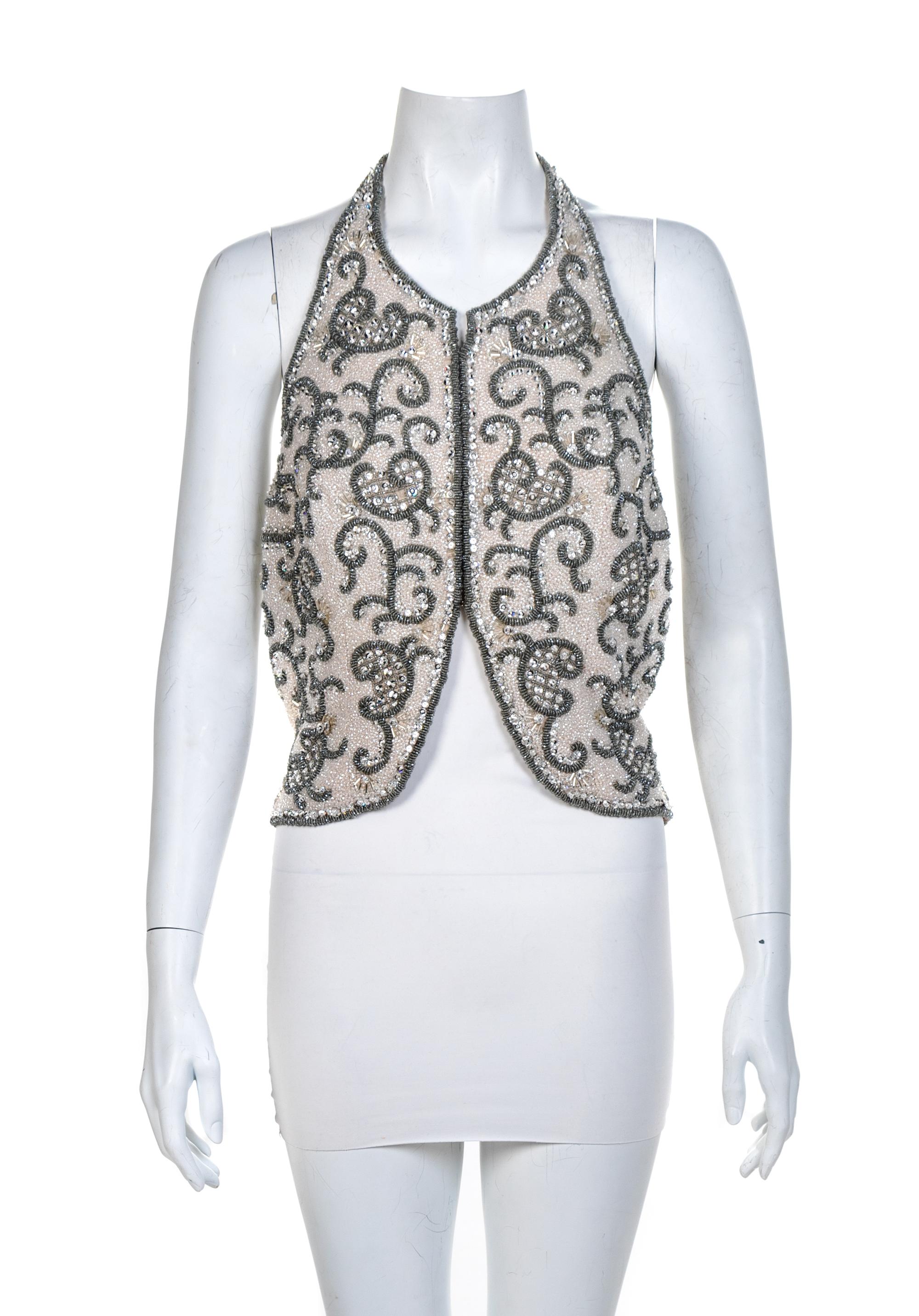 Two Beaded Tops: Badgley Mischka and J&M Costumers Hollywood, 1990-2000s No size label