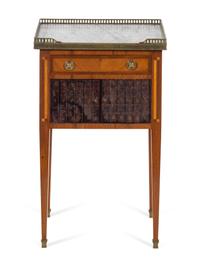 A Louis XV Style Marble-Top Mahogany Side Table