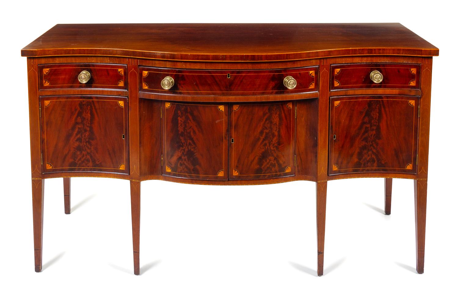 A Federal Style Mahogany Sideboard Height 37 3/4 x width 64 7/8 x depth 24 3/8 inches. — LATE 19TH/EARLY 20TH CENTURY